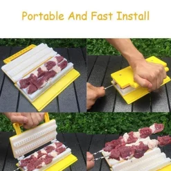 Adventure Basecamp Camping Im Freien|Outdoor-Artikel-Tragbarer BBQ-Kebab-Maker – Doppelspieß-Grillwerkzeug