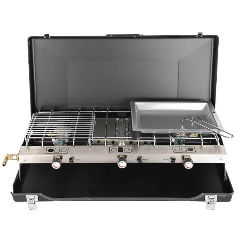 Adventure Basecamp Camping Im Freien|Küche & Esszimmer-Tragbarer 2-Brenner-Grill – Kompakte Kochlösung für draußen