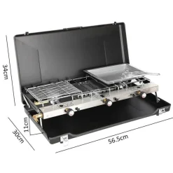 Adventure Basecamp Camping Im Freien|Küche & Esszimmer-Tragbarer 2-Brenner-Grill – Kompakte Kochlösung für draußen