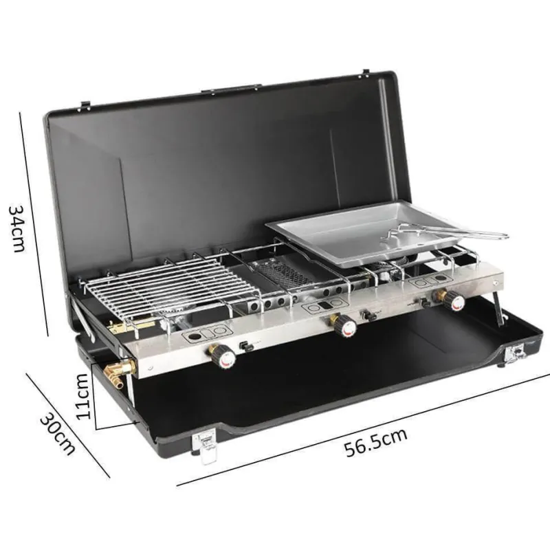 Adventure Basecamp Camping Im Freien|Küche & Esszimmer-Tragbarer 2-Brenner-Grill – Kompakte Kochlösung für draußen