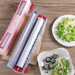 The Decor Haven Küche & Esszimmer-Tragbarer Easy Foil Film Storage Dispenser