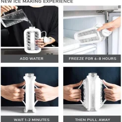 The Cozy Mug Küche & Esszimmer-Tragbarer Eiswürfelbereiter mit Deckel – perfekt für Veranstaltungen im Freien