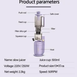 The Culinary Kit Küche & Esszimmer-Tragbarer elektrischer Mixer mit Kaltpressung