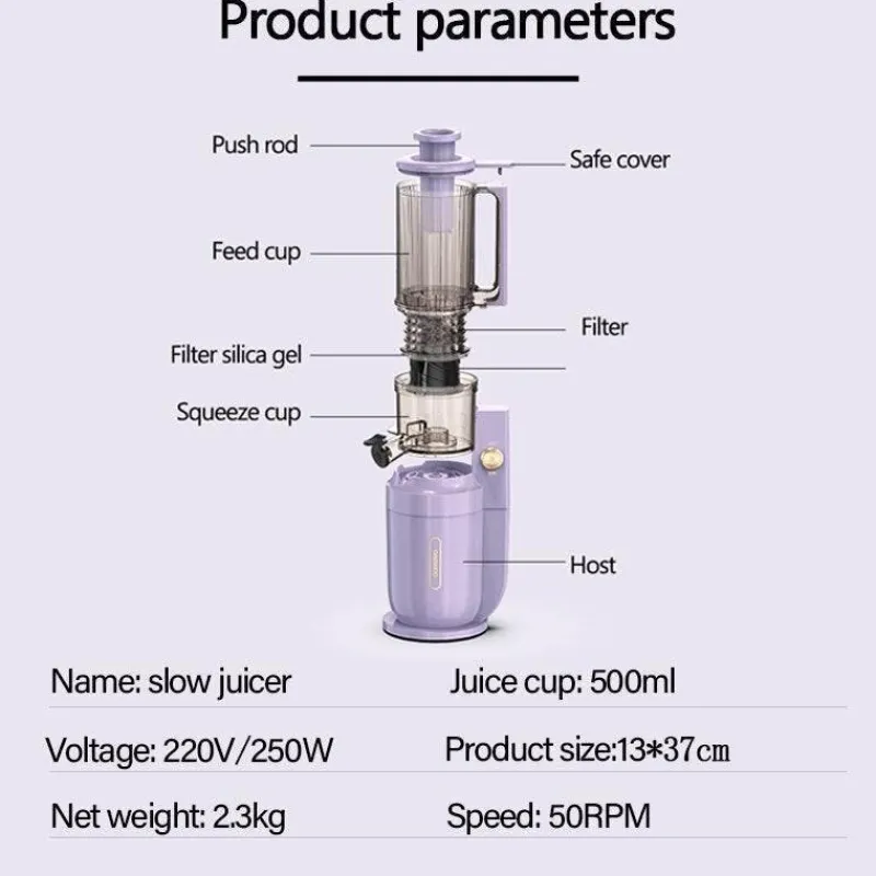 The Culinary Kit Küche & Esszimmer-Tragbarer elektrischer Mixer mit Kaltpressung