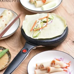 The Decor Haven Küche & Esszimmer-Tragbarer elektrischer Pfannkuchenmacher – Crêpe-Maschine für die Hausmannskost