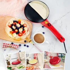 The Decor Haven Küche & Esszimmer-Tragbarer elektrischer Pfannkuchenmacher – Crêpe-Maschine für die Hausmannskost