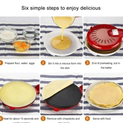 The Decor Haven Küche & Esszimmer-Tragbarer elektrischer Pfannkuchenmacher – Crêpe-Maschine für die Hausmannskost