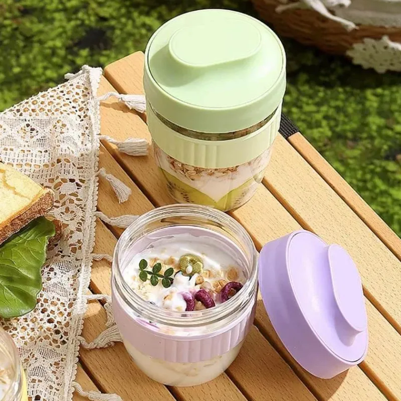 Tom Küche & Esszimmer-Tragbarer Frühstücksbecher mit Löffel – Vorratsbehälter für Lebensmittel für Studenten und Picknicks