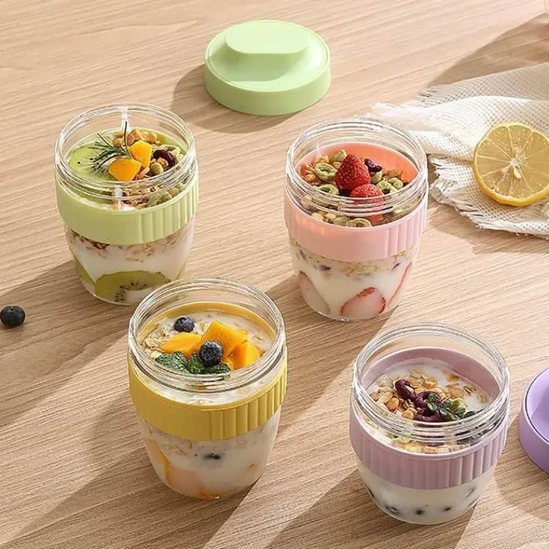 Tom Küche & Esszimmer-Tragbarer Frühstücksbecher mit Löffel – Vorratsbehälter für Lebensmittel für Studenten und Picknicks