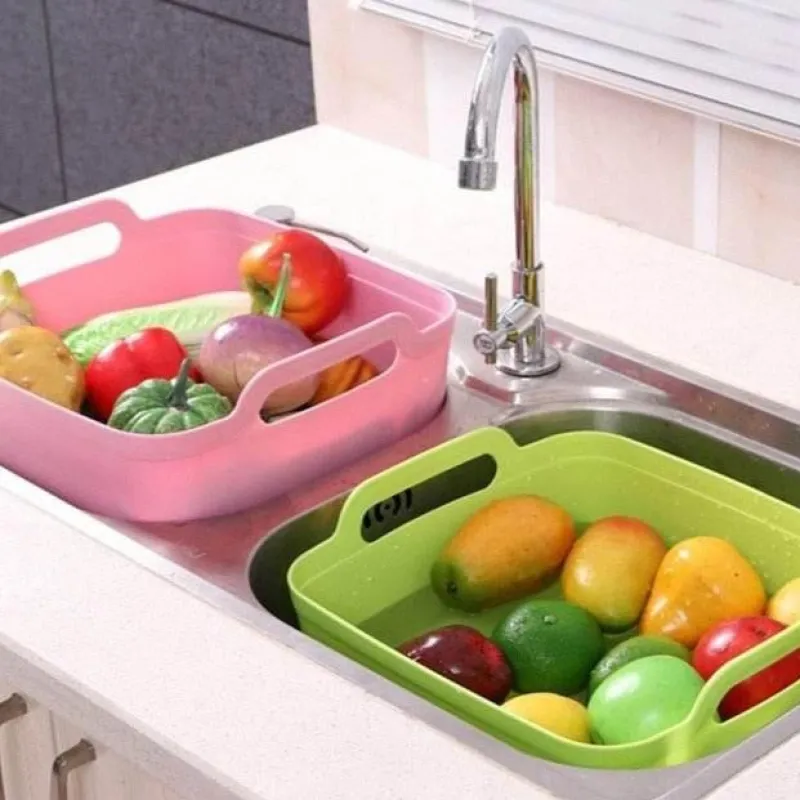 The Culinary Kit Küche & Esszimmer-Tragbarer Gemüsewascher mit Abtropfkorb