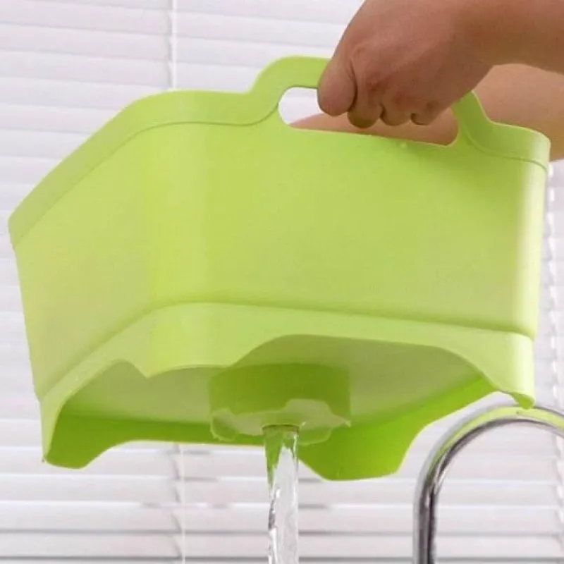 The Culinary Kit Küche & Esszimmer-Tragbarer Gemüsewascher mit Abtropfkorb