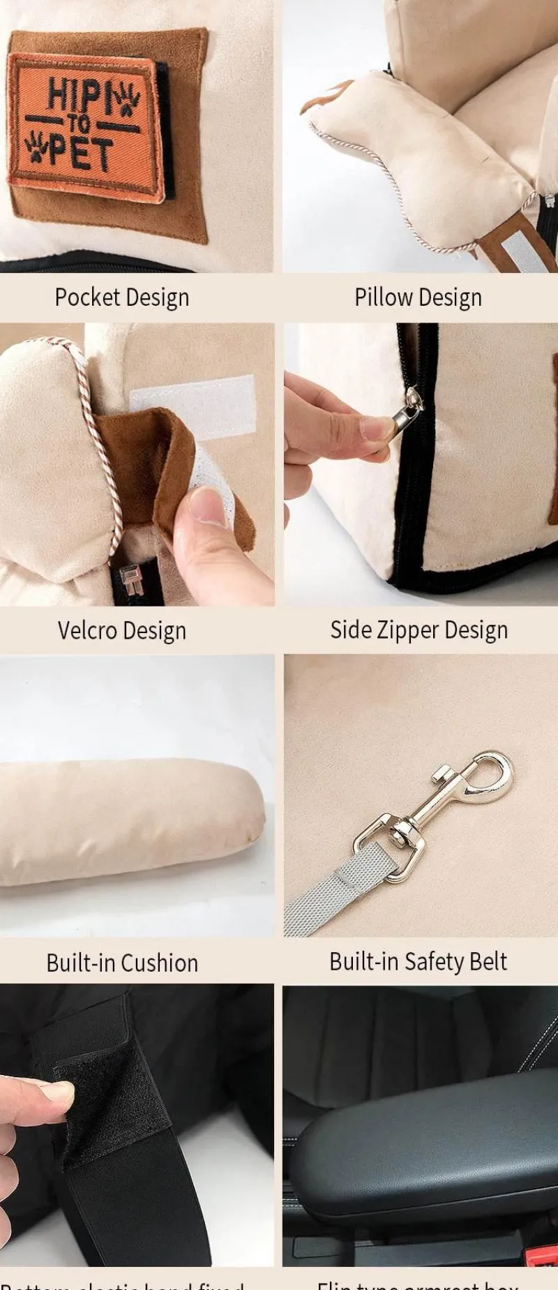 Furendo Autozubehör|Automobilindustrie-Tragbarer Haustierträger - Reisetasche mit gemütlichem Bett