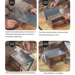 Adventure Basecamp Camping Im Freien|Outdoor-Artikel-Tragbarer Holzkohlegrill – Faltbares Camping-Grillwerkzeug