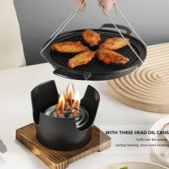 The Culinary Kit Camping-Werkzeuge|Camping Im Freien-Tragbarer japanischer BBQ-Grill mit Antihaftbeschichtung – Mini-Grillpfanne
