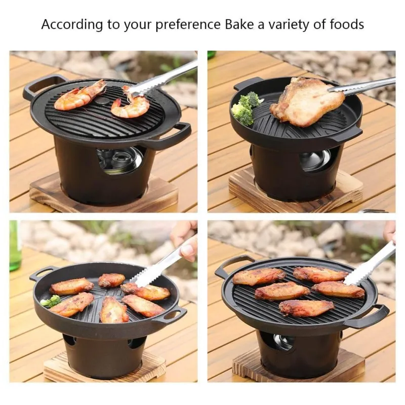 The Culinary Kit Camping-Werkzeuge|Camping Im Freien-Tragbarer japanischer BBQ-Grill mit Antihaftbeschichtung – Mini-Grillpfanne