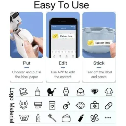 The Decor Haven Küche & Esszimmer|Gadgets Für Zuhause-Tragbarer kabelloser Etikettendrucker – Schnelles Thermodruckgerät