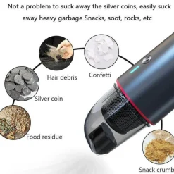 Furendo Autozubehör|Automobilindustrie-Tragbarer kabelloser Mini-Autostaubsauger – Leistungsstarker Handstaubsauger