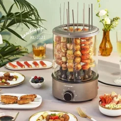 Adventure Basecamp Camping Im Freien|Outdoor-Artikel-Tragbarer Kebab-Grill – Elektrischer Grill für drinnen und draußen