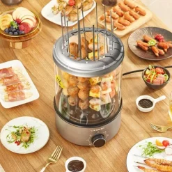 Adventure Basecamp Camping Im Freien|Outdoor-Artikel-Tragbarer Kebab-Grill – Elektrischer Grill für drinnen und draußen