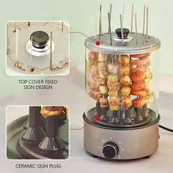 Adventure Basecamp Camping Im Freien|Outdoor-Artikel-Tragbarer Kebab-Grill – Elektrischer Grill für drinnen und draußen