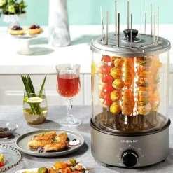 Adventure Basecamp Camping Im Freien|Outdoor-Artikel-Tragbarer Kebab-Grill – Elektrischer Grill für drinnen und draußen