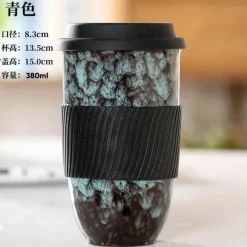 Plates u0026 More Küche & Esszimmer-Tragbarer Keramikbecher mit Deckel – Kaffee- und Teetasse für Paare