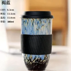 Plates u0026 More Küche & Esszimmer-Tragbarer Keramikbecher mit Deckel – Kaffee- und Teetasse für Paare