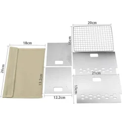 The Outdoor Vault Camping-Werkzeuge|Heimwerkzeuge-Tragbarer Mini-Klappgrill aus Edelstahl – Kompakter Camping-Grill