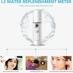 The Relaxation Nook Gesundheits-Gadgets|Gesundheits- Und Entspannungstools-Tragbarer Nano-Sprühluftbefeuchter – Feuchtigkeitsspendendes Nebelgerät