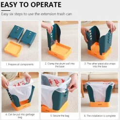 The Decor Haven Küche & Esszimmer|Gadgets Für Zuhause-Tragbarer pastellfarbener Müllsackhalter – einfacher Organizer für Zuhause und Büro