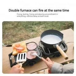 The Culinary Kit Camping-Werkzeuge|Camping Im Freien-Tragbarer Picknick-Grillofen mit zwei Brennern – kompakte Kochlösung für draußen
