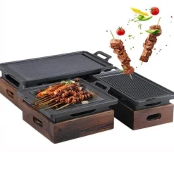 Adventure Basecamp Camping Im Freien|Outdoor-Artikel-Tragbarer rauchfreier BBQ-Grill – Antihaft-Grill im japanischen Stil