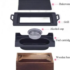 Adventure Basecamp Camping Im Freien|Outdoor-Artikel-Tragbarer rauchfreier BBQ-Grill – Antihaft-Grill im japanischen Stil