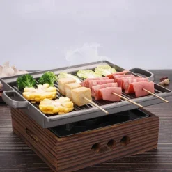 Adventure Basecamp Camping Im Freien|Outdoor-Artikel-Tragbarer rauchfreier BBQ-Grill – Antihaft-Grill im japanischen Stil