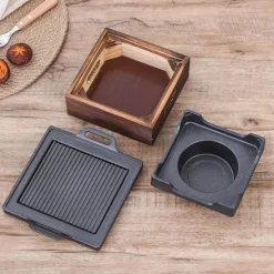 Adventure Basecamp Camping Im Freien|Outdoor-Artikel-Tragbarer rauchfreier BBQ-Grill – Antihaft-Grill im japanischen Stil