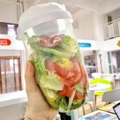 The Culinary Kit Küche & Esszimmer-Tragbarer Salatbecher – Mini-Salatbehälter mit Gabel