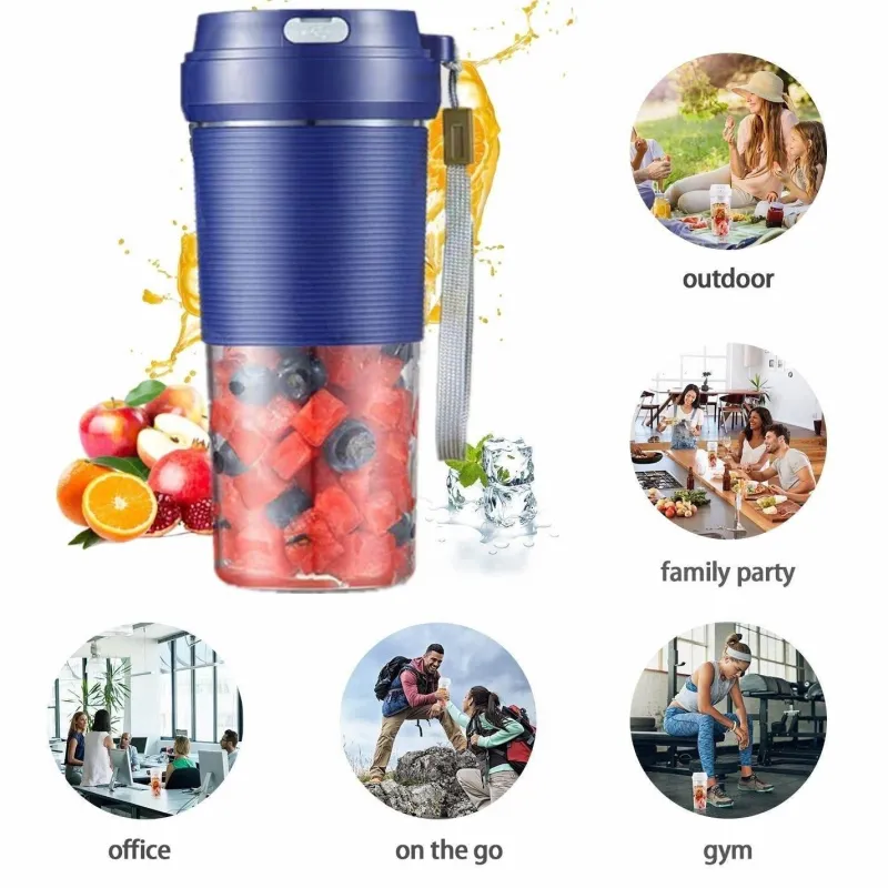 The Decor Haven Camping-Werkzeuge|Küche & Esszimmer-Tragbarer USB-Entsafter – Kompakter Mixer für Smoothies