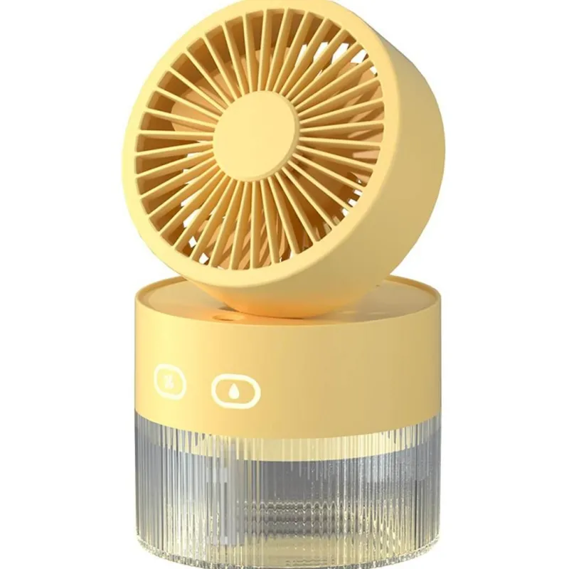 Comfort u0026 Style Gadgets Für Zuhause-Tragbarer USB-Mini-Faltventilator mit warmem Licht und Sprühfunktion