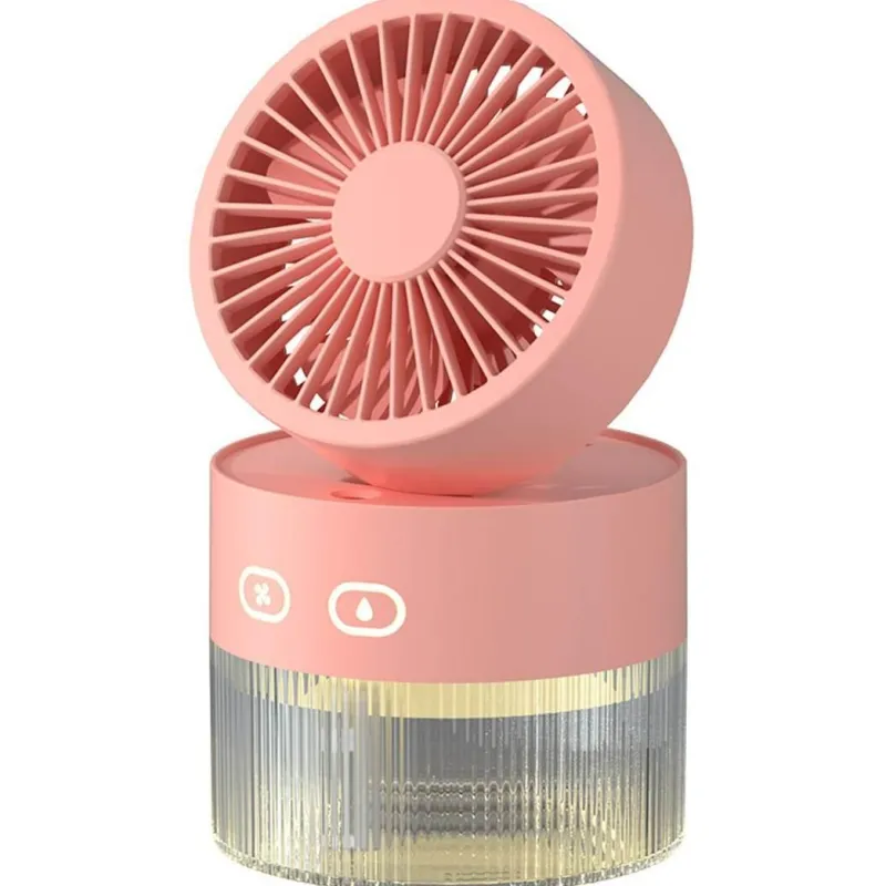 Comfort u0026 Style Gadgets Für Zuhause-Tragbarer USB-Mini-Faltventilator mit warmem Licht und Sprühfunktion