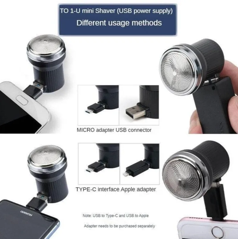 Gear Up u0026 Go Männerpflege|Körperpflege-Tragbarer USB-Reiserasierer – Kompakter Elektrorasierer