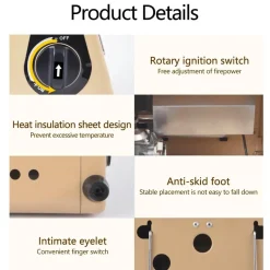 Trail u0026 Beyond Camping Im Freien|Outdoor-Gadgets-Tragbarer, verstellbarer Campingkocher – Kompakter Außenheizer