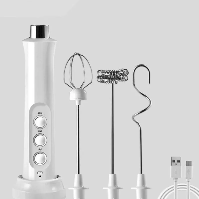 The Culinary Kit Küche & Esszimmer-Tragbarer wiederaufladbarer Milchaufschäumer – 3-in-1-Schaummacher