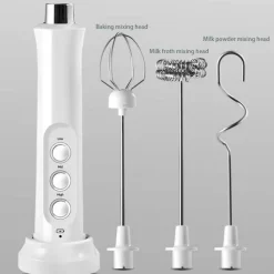 The Culinary Kit Küche & Esszimmer-Tragbarer wiederaufladbarer Milchaufschäumer – 3-in-1-Schaummacher
