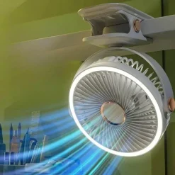 Adventure Basecamp Camping Im Freien|Outdoor-Artikel-Tragbarer, wiederaufladbarer Kühlventilator zum Anklipsen – Mehrwinkel-Außenventilator