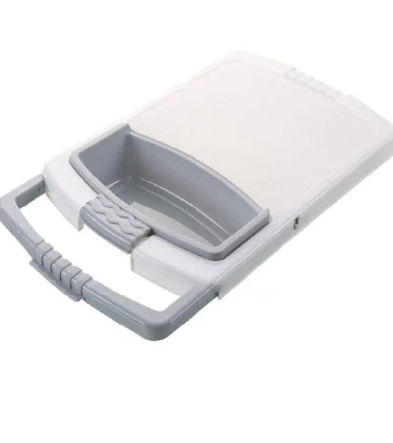 The Culinary Kit Küche & Esszimmer-Tragbares Gemüseschneidebrett mit Abtropffläche