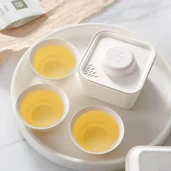 The Cozy Mug Küche & Esszimmer-Tragbares japanisches minimalistisches Teeservice – Reise-Teezubehör