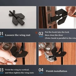 Roam Ready Heimwerkzeuge|Outdoor-Artikel-Tragbares Türstopperschloss – Sicherheitsgerät für unterwegs