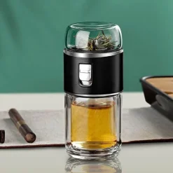 The Cozy Mug Küche & Esszimmer-Tragbares, umweltfreundliches Tee-Ei aus Doppelglas