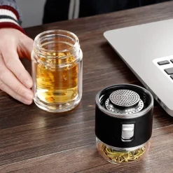 The Cozy Mug Küche & Esszimmer-Tragbares, umweltfreundliches Tee-Ei aus Doppelglas