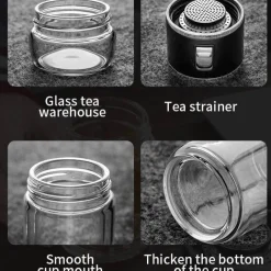 The Cozy Mug Küche & Esszimmer-Tragbares, umweltfreundliches Tee-Ei aus Doppelglas